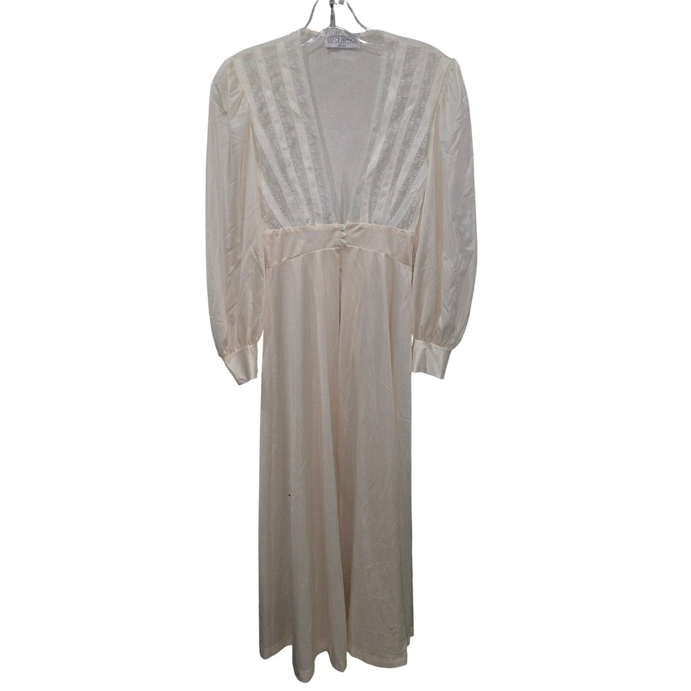 Vintage Lily of France Rosa Puleo-Szule Ivory Lace Nightgown Union Made Petite